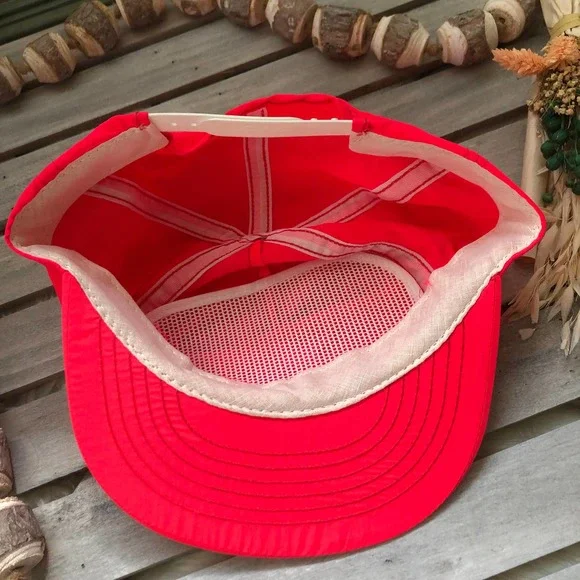 Vintage Rare Red Wing Shoes USA Heritage Boots Swingster Hat Pink Snapback - Picture 4 of 5